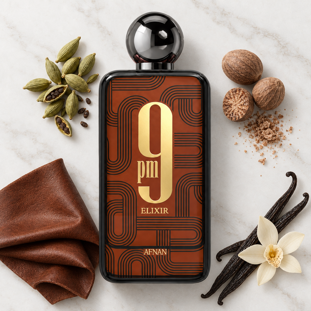 Afnan 9PM Elixir with fragrance notes