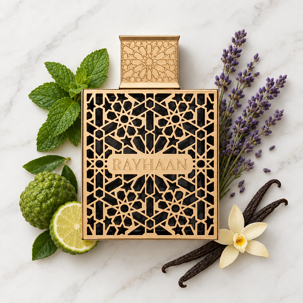 Rayhaan Elixir with fragrance notes